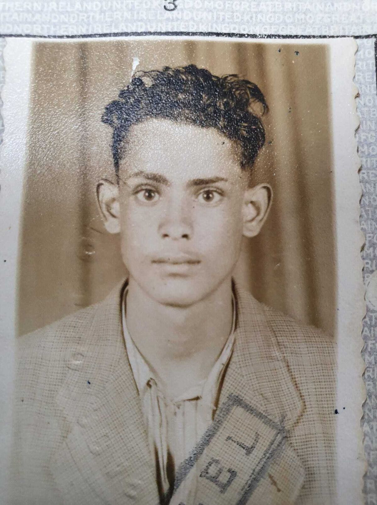 Saleh's first passport photo